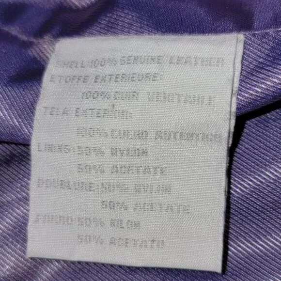 NEVER WORN - VINTAGE LIZ CLAIBORNE LAVENDER LEATHER JACKET - SIZE MEDIUM - Picture 6 of 11